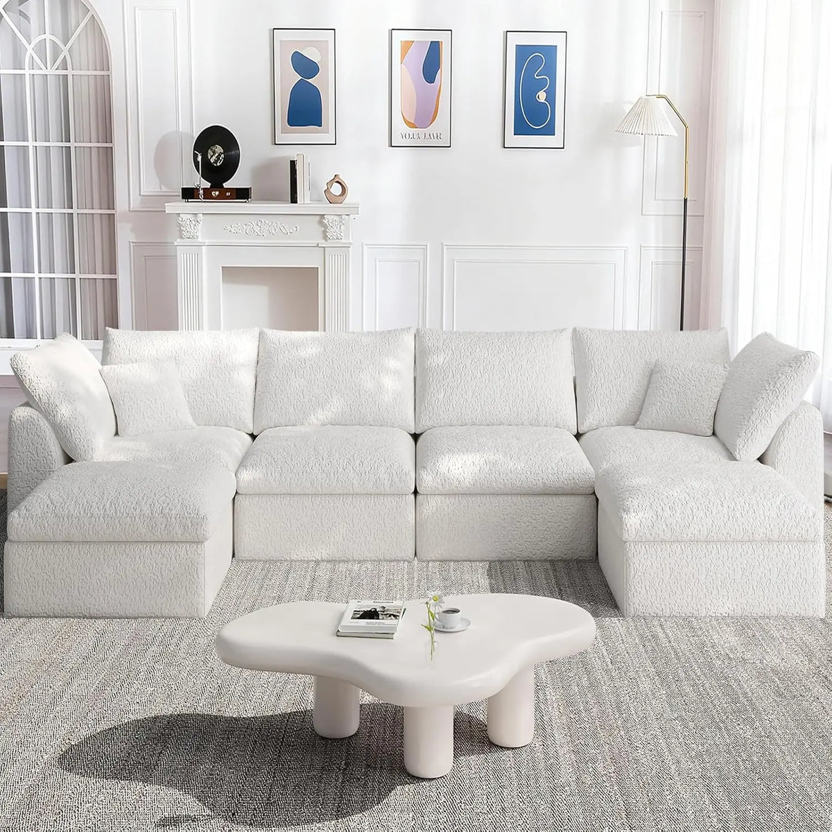 Cloud Modular Sectional Sofa with 2 Storage Ottomans 160.6