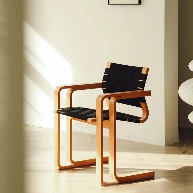 Danish designer, woven dining chair, wabi sabi wind, medieval solid wood retro, armrests, desk, office chair