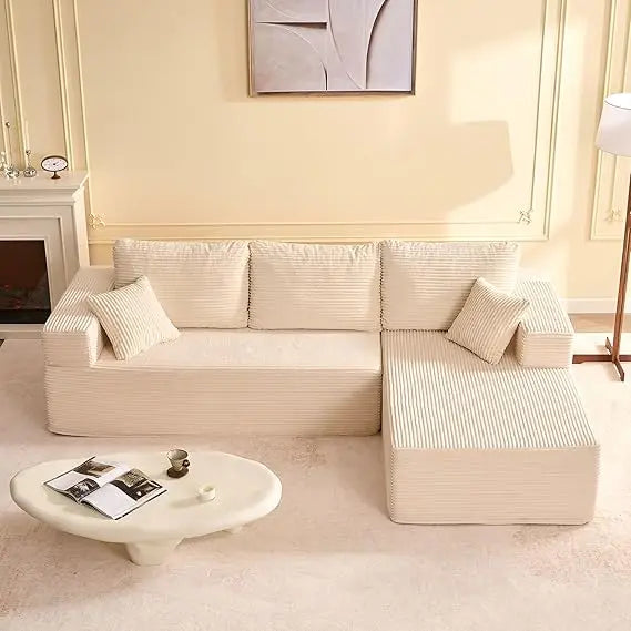 107 Boneless Couch with Deep Seat, Modular Sectional Sofa, Cloud Sectional Couch for Living Room, No Assembly Required