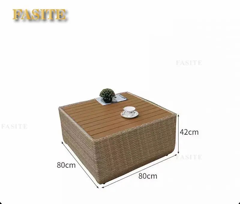 Outdoor courtyard rattan sofa, garden hotel special model, sun room furniture in the sales office