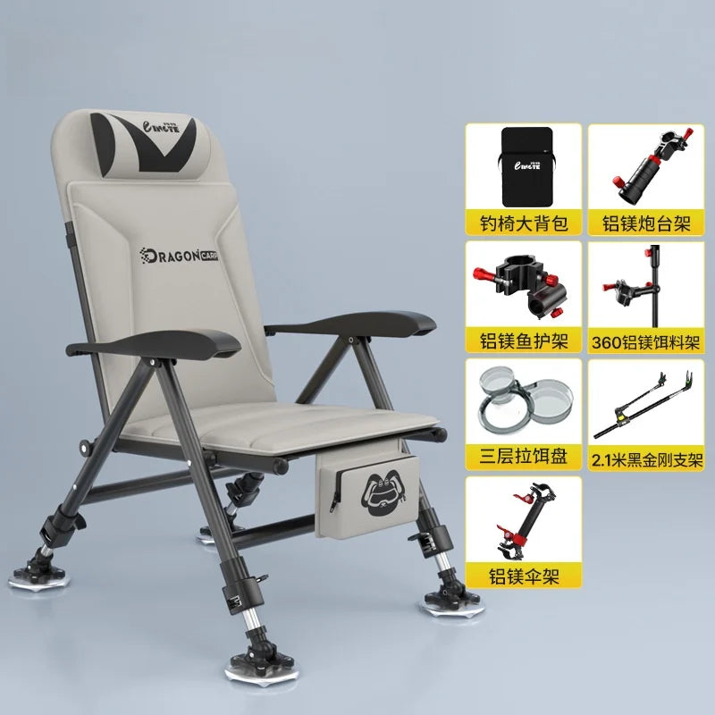All Terrain European Fishing Chair Multi function Wild Diaotai Folding Portable Fishing Chair Can Be Reclining Fishing Chair