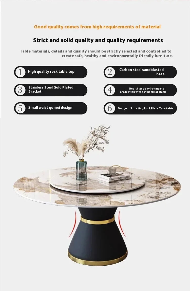 Round Sliding Table Luxury Table Stainless Steel Kitchen Islands Transparent Mesa Comedor Garden Furniture Sliding Dining Wash