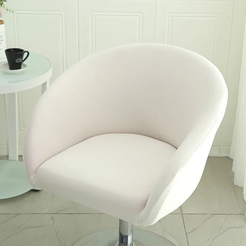 Elastic Bar Low Back Chair Cover Semi-Circular Print Elastic Living Room Bedroom Restaurant Hotel Dining Dustproof Chair Cover