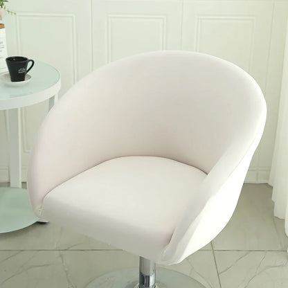 Elastic Bar Low Back Chair Cover Semi-Circular Print Elastic Living Room Bedroom Restaurant Hotel Dining Dustproof Chair Cover