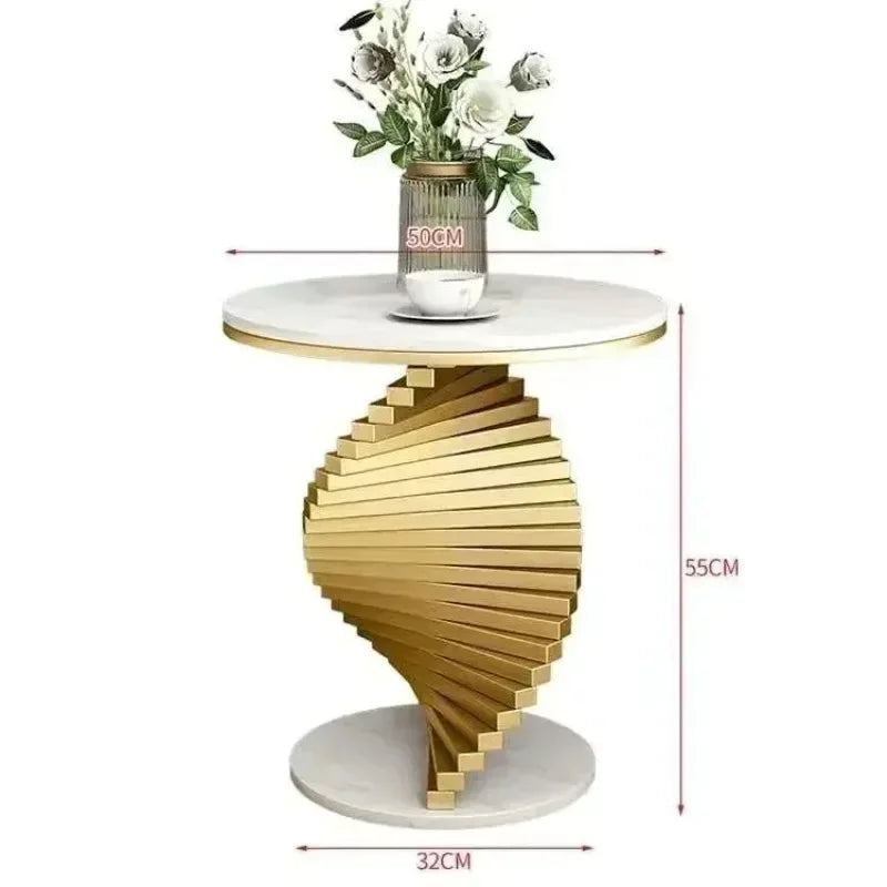 Style Light Luxury Marble Side Table Living Room  Sofa Corner  Creativity Balcony Small   Internet Celebrity Bedside Round