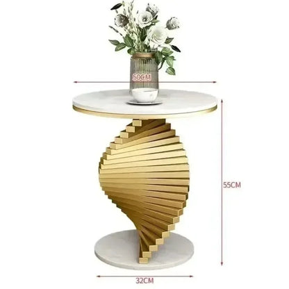 Style Light Luxury Marble Side Table Living Room  Sofa Corner  Creativity Balcony Small   Internet Celebrity Bedside Round