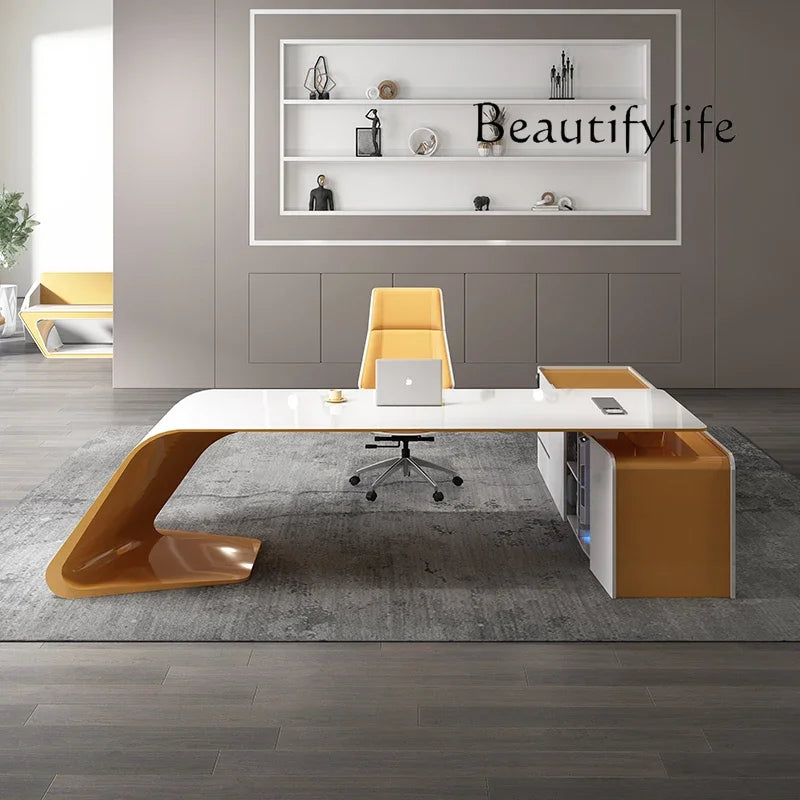 a Boss desk simple modern fashion manager desk large desk white paint boss table