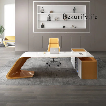 a Boss desk simple modern fashion manager desk large desk white paint boss table