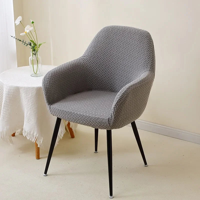 1/2pcs Jacquard Chair Covers High Arm Dining Chair Cover Elastic Chair Seat Slipcover Protector for Wedding Living Room Home