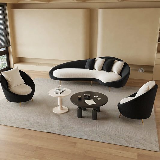 Romantic Curved Sofa Simple European Creative Room Decor Unusual Lounge Living Room Sofas Trendy Romantic Muebles Furniture