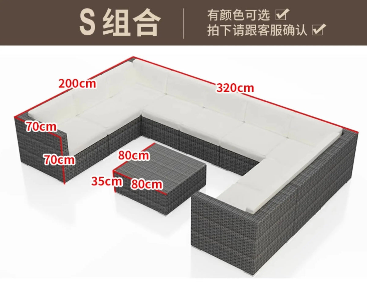 Outdoor Rattan Garden Furniture Sets Sofa Modern Luxury Metal Garden Furniture Sets Storage Table Conjunto Trendy Furniture