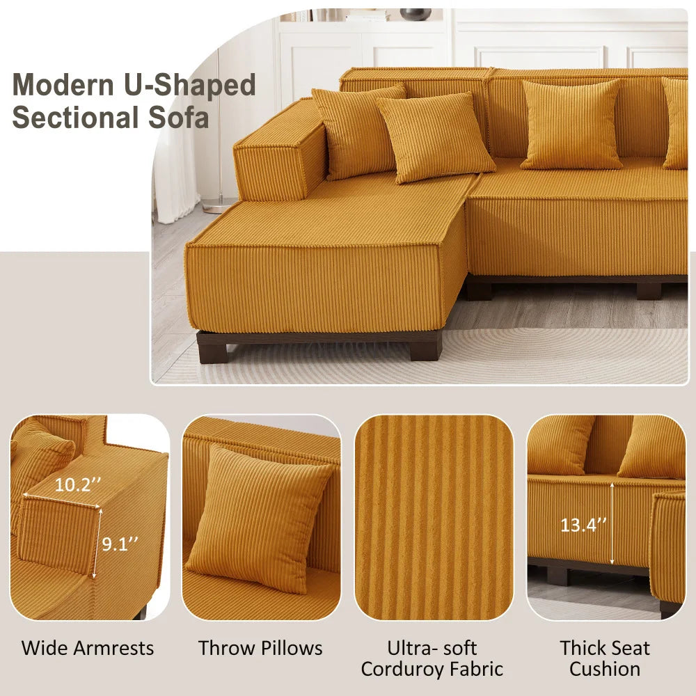 Modern U-Shaped Sectional Sofa 130