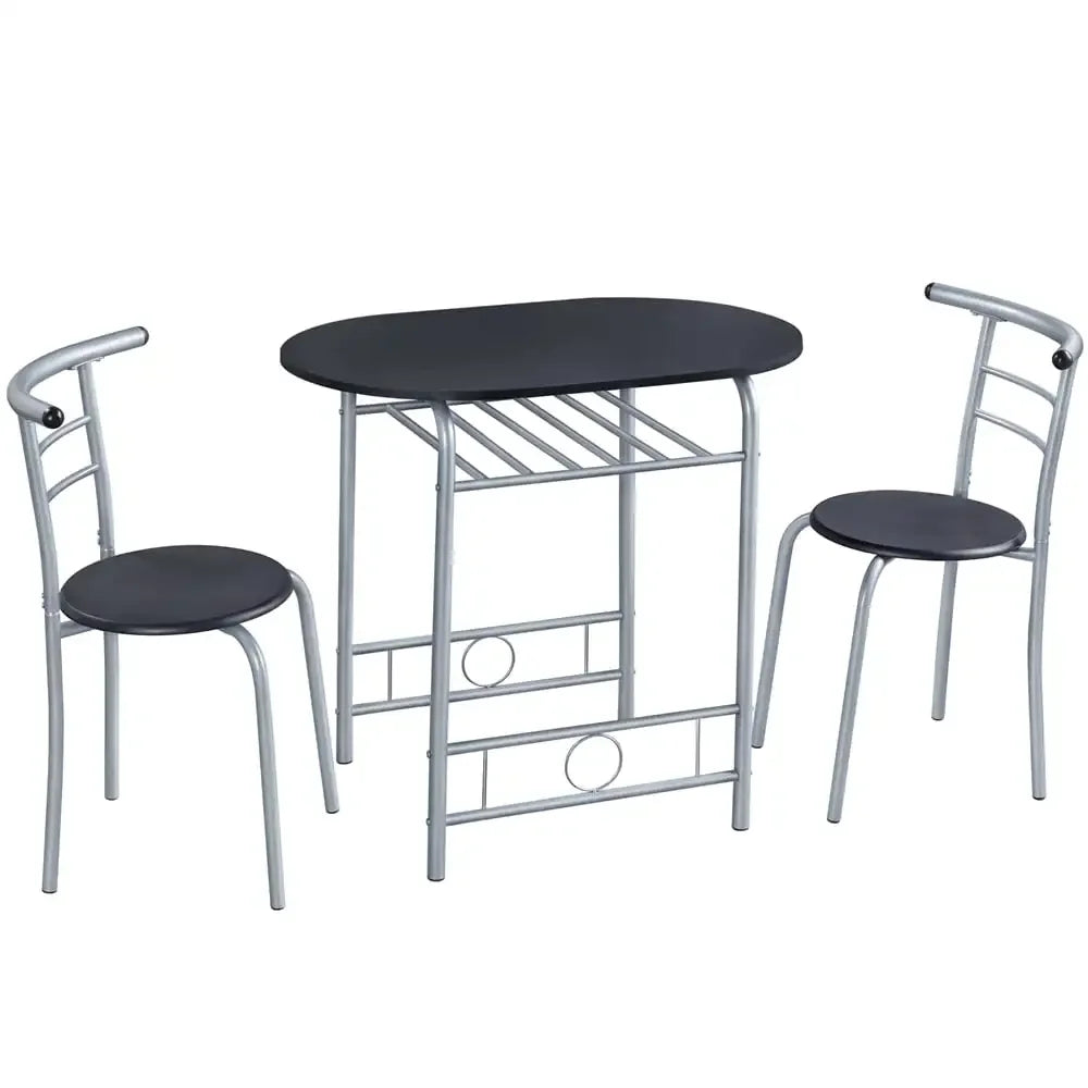 Alden Design Modern Dining Set 3pcs round Table And 2 Chairs Multiple Colors Available for Kitchen Room Furniture