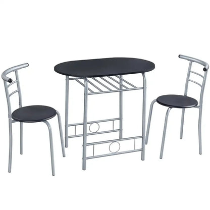 Alden Design Modern Dining Set 3pcs round Table And 2 Chairs Multiple Colors Available for Kitchen Room Furniture