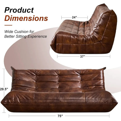 Bean Bag Chair Giant Bean Bag Sofa 3 Seater Bean Bag Chairs for Adults, Loveseat Floor Chair