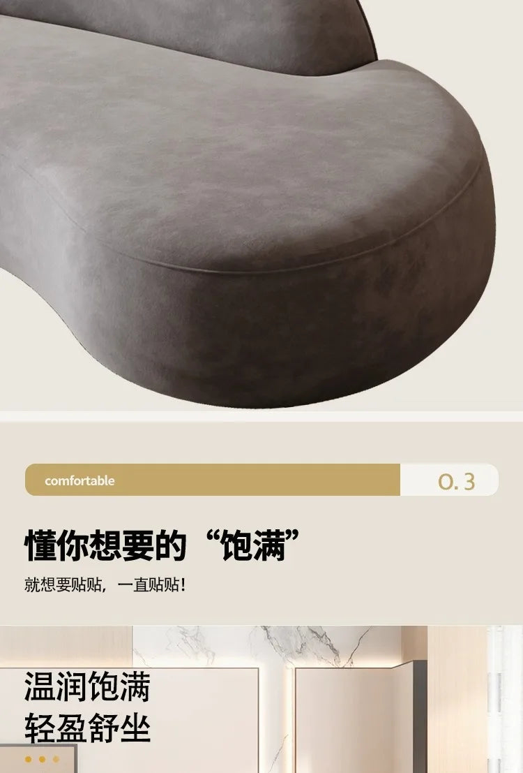 New arrive Cream Floor Living Room Sofas Curved Lounge Ergonomics Women Living Room Sofas White Minimalist Muebles Postmodern Fu