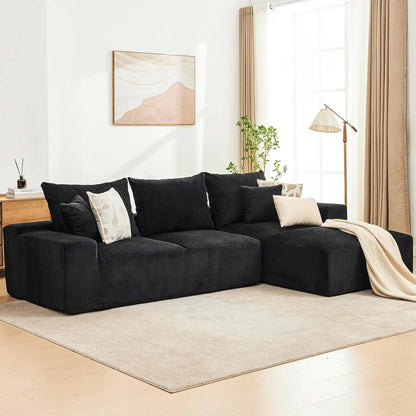 Luxury-Style 110" Modular Sectional Sofa – L-Shaped Cloud Couch with Chaise Lounge, Boneless Deep Seat Sofa for Living Room