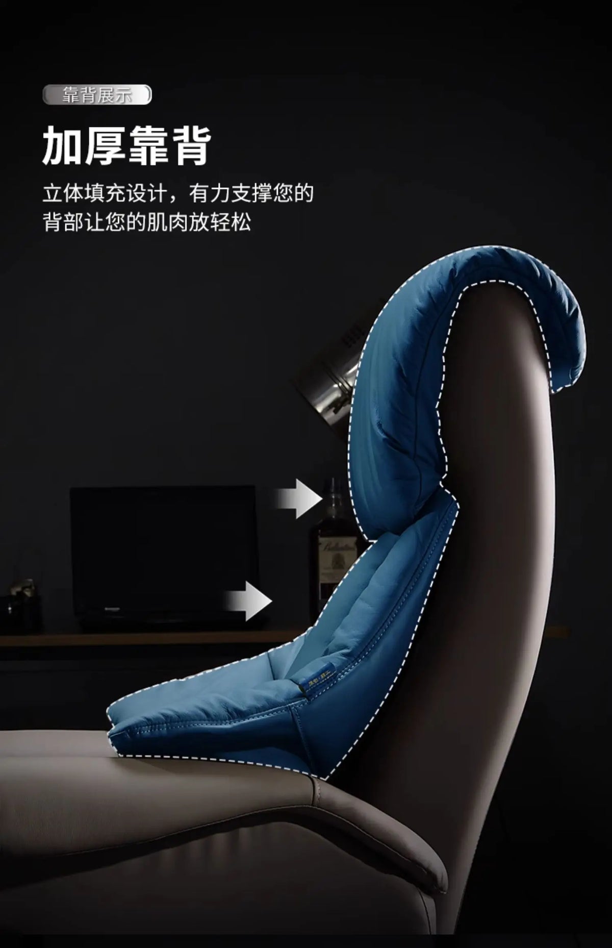 H2 Electric Reclining Executive Chair Genuine Leather Home Comfortable Large Shift Swivel Chair Light Luxury Business High-End