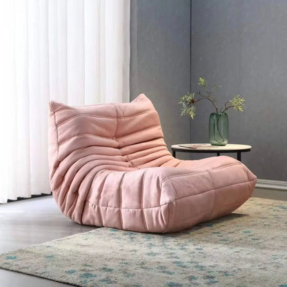 Single sofa living room bedroom lazy fabric leather leisure chair small apartment cream wind