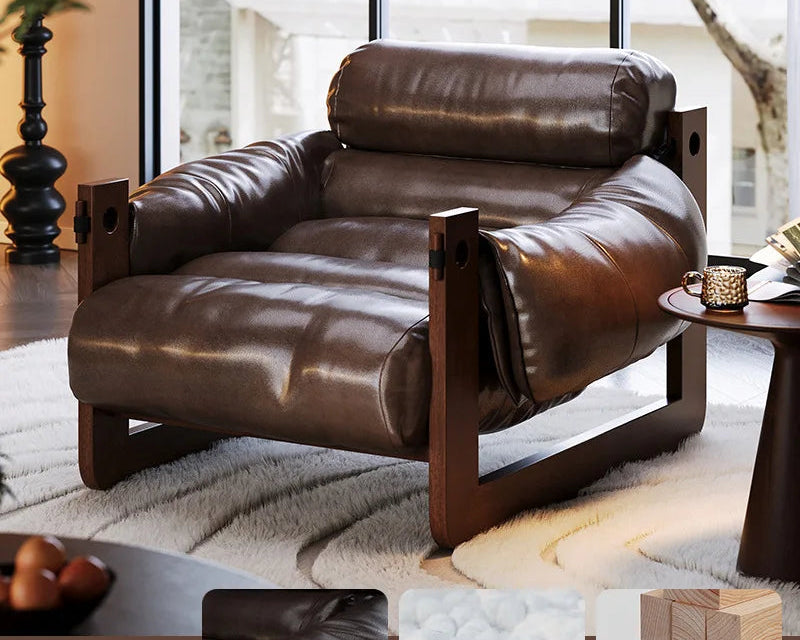 Leisure chair Lazy sofa, home living room Bedroom Hotel B & B balcony Single sofa Vintage Internet celebrity recliner