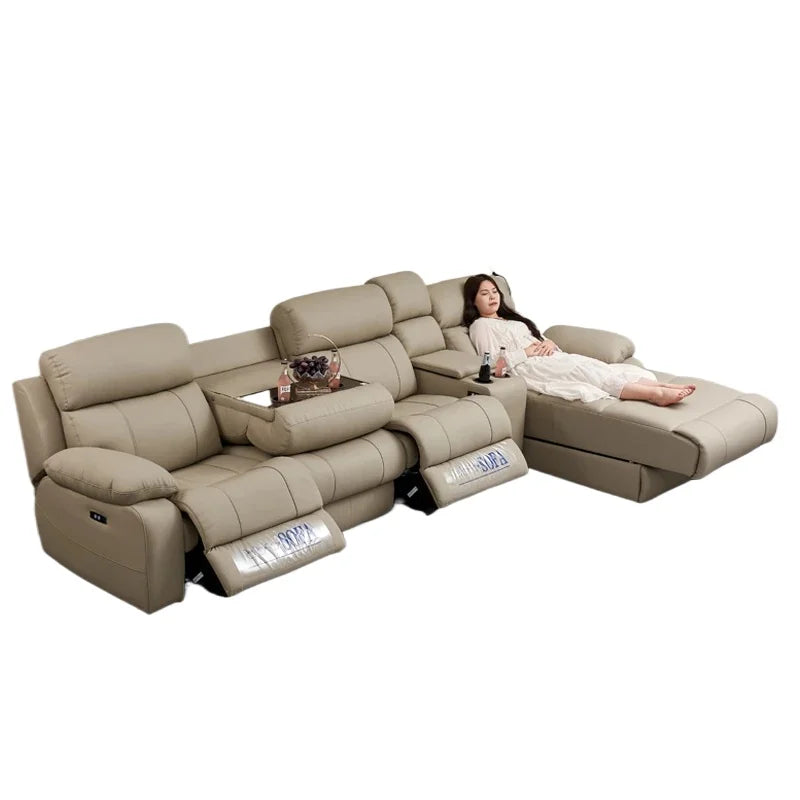 Modern Italian Living Room Sofas Modular Electric Recliner Sofa Bed Multi-functional Leather Minimalist Divano Room Furniture