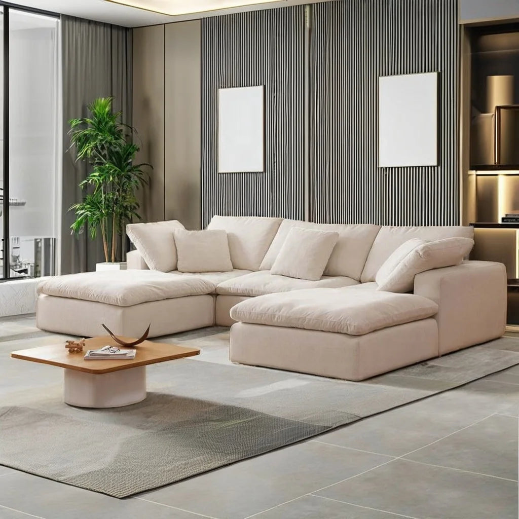 Modern Indoor Couch Top Comfortable Furniture Cloud U Sectional Fabric Sofa Modular Living Room Sofa
