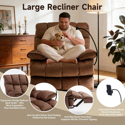 Oversized Recliner Chair, Big and Tall Recliner Chairs for Adults 400LBS, Large Recliner Chair, Extra Wide Recliner, Customized