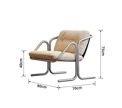 Wabi Sabi Bauhaus Lounge Chair Stainless Steel Frame Designer Minimalist Daybed for Living Room and Patio Relaxation