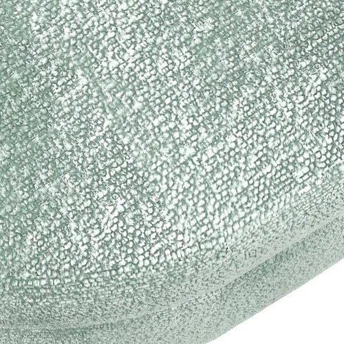 43.8" Boucle Storage Ottoman Bench, 300 Lb Capacity, Upholstered, Safety Hinge, Flip-Top Oval Foot Rest With Wood Legs