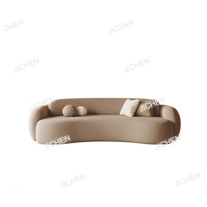 Curved Sofa Small Apartment Special-shaped Brown Bed And Breakfast Beauty Salon Clothing Store Office Rest Area Reception