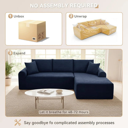 Modular Sectional Sofa With Chaise, Cloud Sectional Couch With Deep Seat, Modular L-Shape Sofa Corduroy Boneless Couch
