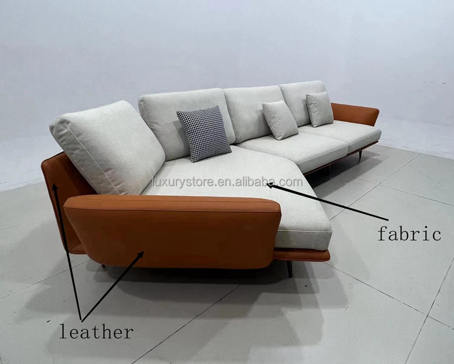 Modern Italian Leather Sectional Couch for Living Room Quality Luxury Chesterfield Three-Seater Sofa Set for Home & Hotels