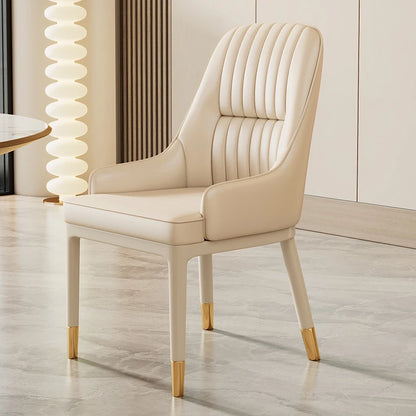 Modern Faux Dining Chairs Kitchen Metal Leather Nordic Home Dining Chairs Luxury European Chaises Salle Manger Furnitures