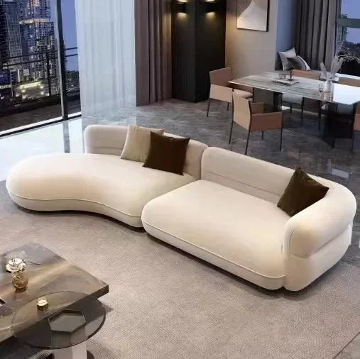 Italian Light Luxury Curved Sofa Special-Shaped Simple Corner Living Room Leisure Sofa