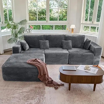 Nordic Sofabed Vacuum Compression Sofa Bed Modern Simple Lazy Sofa Bed  Thick Strip Velvet Large Sofa Bed Living Room Furniture