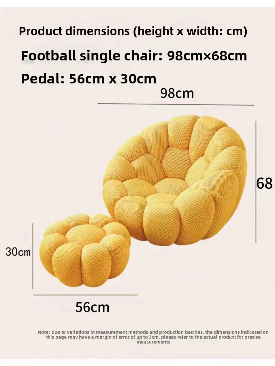 Modern Pumpkin Chair Luxury Bubble Sofa Single Lounge Seat Lazy Recliner for Bedroom Balcony Living Room Aesthetic Accent