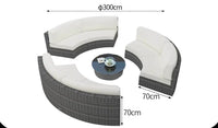 Outdoor sofa combination garden terrace leisure rattan circular courtyard outdoor open-air rattan chair sun room rattan sofa
