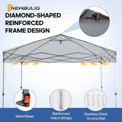JHK 10x10ft One Push Setup Pop Up Canopy Tent Portable Outdoor Sun Shelter for Beach Events Camping with Rolling Carry Bag