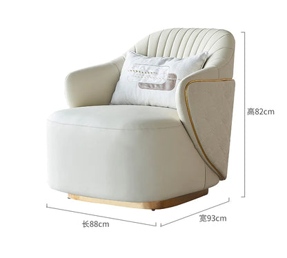 Light luxury single sofa chair hotel clubhouse cafe leisure chair rotating negotiation office chair