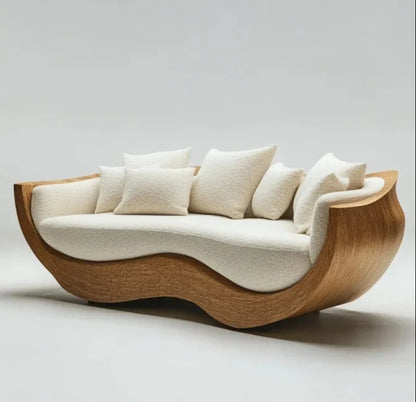 yi-Luxury Convertible Upholstered Wood Sofa Set Modern Living Room Furniture with Eco-Friendly Design for Villa#