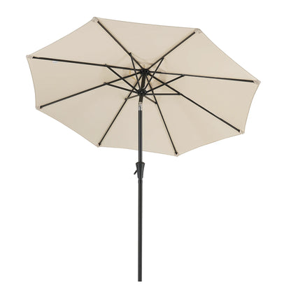 7.5' Patio Umbrella Outdoor Table Market Umbrella with Push Button Tilt/Crank, 6 Ribs