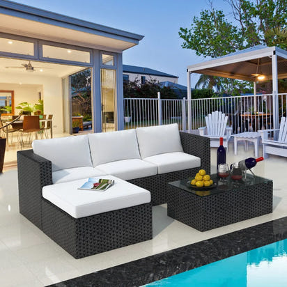 Outdoor sofa combination courtyard outdoor living room rattan art leisure terrace High Quality