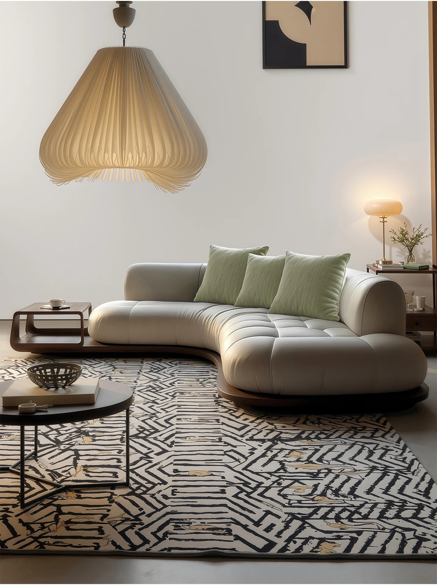 Arc corner sofa living room corner creative coffee table combination furniture simple and modern