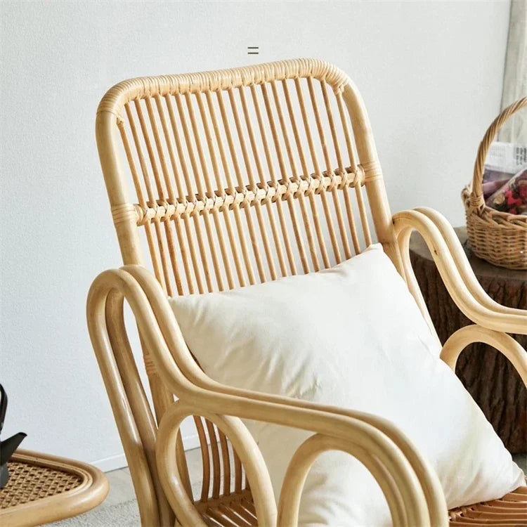 Outdoor Balcony Homestay Garden Single Rattan Chairs Living Room Leisure Rocking Chair Home Furniture Adult Lazy Recliner N M