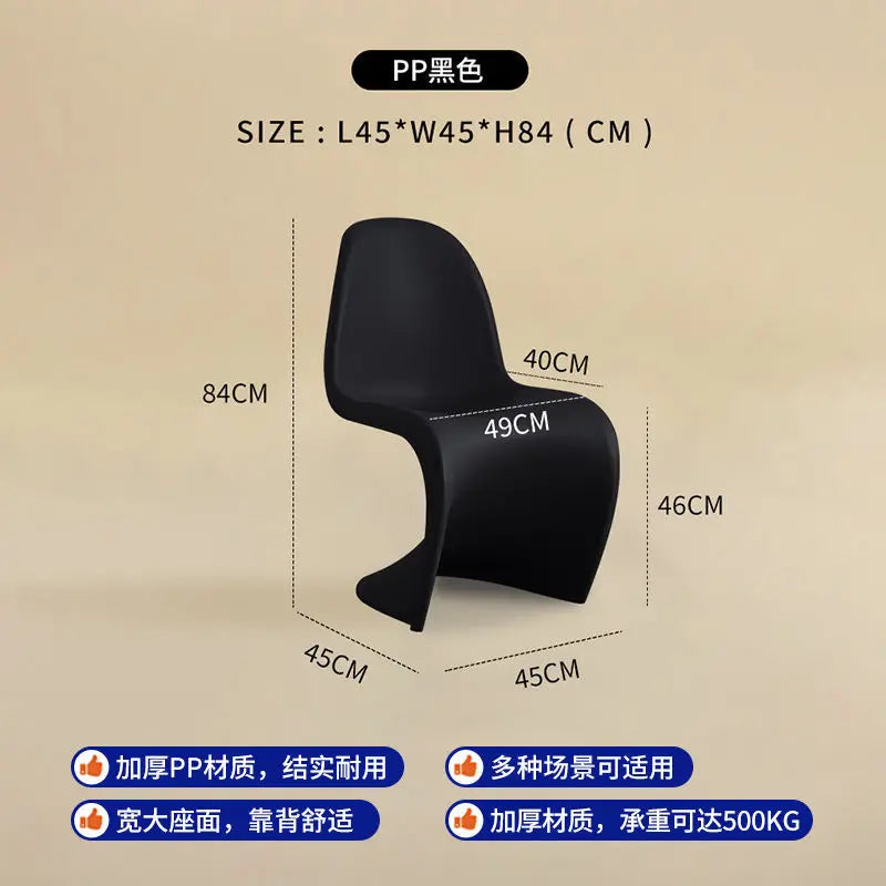 Plastic chair Nordic creative simple transparent plastic back chair chair stool