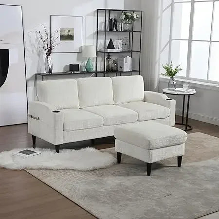 #For L-Shaped Modular Sectional Sofa, 3-Seater Comfy Cloud Couch with Ottoman/Chaise & 5 Pillows for Living Room Bedroom&