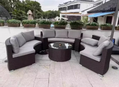 Coronado Style Luxury 8 Seater Outdoor Rattan Sofa Set Garden Furniture Collection
