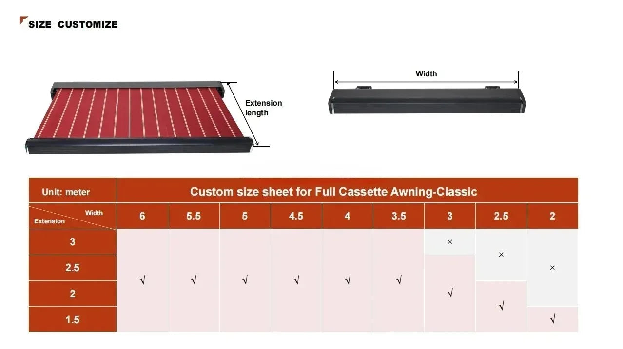 Full Box Electric Awning Sunshade LED Lighting Mechanical Manual Remote Control Home Courtyard Balcony Outdoor Leisure