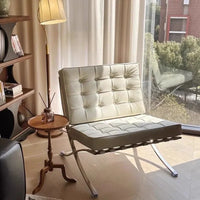Elegant Barcelona Single Sofa Chair Oil wax skin for Living Room or Bedroom Lazy Lounge Chair Cat scratch skin Sofa Chair