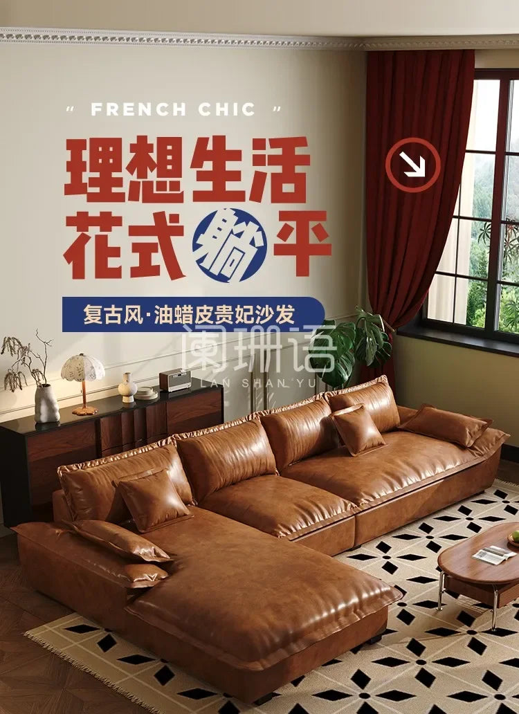 Large Size Leather Living Room Sofas Love Seat Nordic Modern Minimalist Living Room Sofas Relaxing Sillon Cama Trendy Furniture